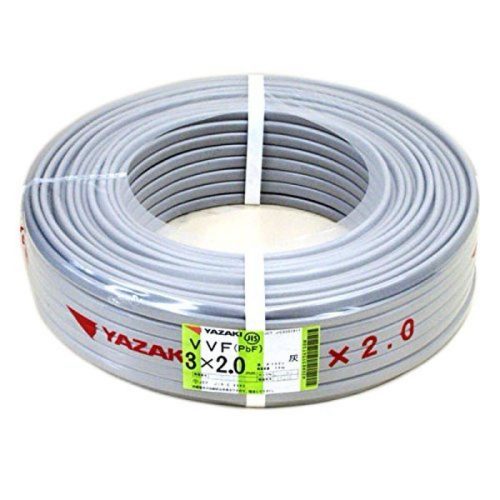 สินค้ายังไม่ได้ใช้ YAZAKI Yazaki VVF(PbF) 3×2.0mm 100m สีดำสีขาวสีเขียว G line สายไฟอุปกรณ์จ่ายไฟเครื่องมือ Cable วันที่ผลิต 26/06