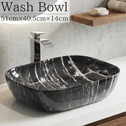WB-59BK อ่างล้างหน้า Stylish Design Sink Washstand อิสระห้องน้ำน้ำพื้นที่ธรรมชาติ DIY เฟอร์นิเจอร์ภายในชามล้างมือท่อระบายน้ำ