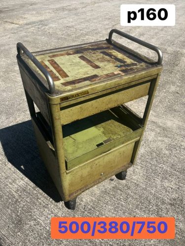 MERIX Hamada Tool Wagon Cabinet กล่องเครื่องมือเคลื่อนที่ตู้เครื่องมือเหล็ก Wagon 4 ล้อหมุนได้ 3 ลิ้นชัก (p160)