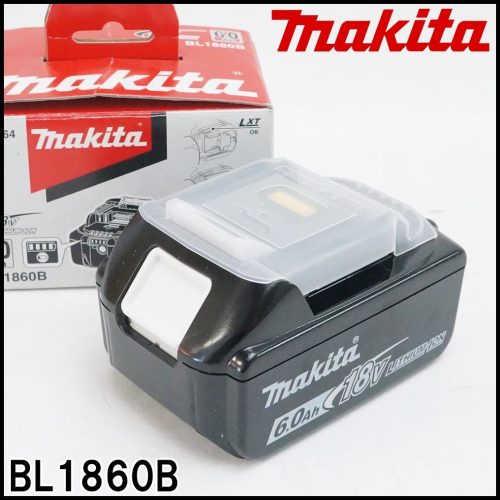 แบตเตอรี่ลิเธียมไอออนแท้ Makita ที่เกือบจะไม่ได้ใช้ BL1860B 18V 6.0Ah A-60464 พร้อมเครื่องหมายหิมะตัวบ่งชี้ระดับแบตเตอรี่ makita