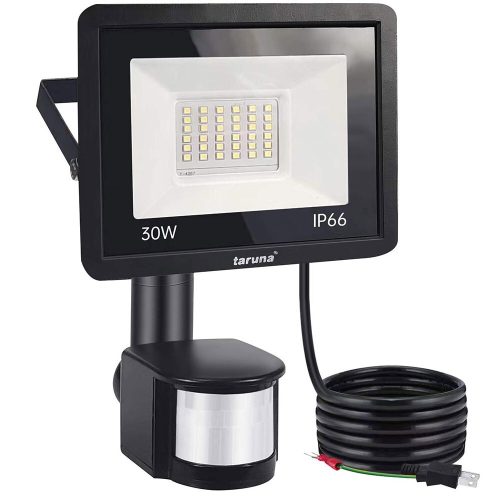 1 ไฟเซ็นเซอร์ 30W LED Floodlight Motion Sensor ไฟรักษาความปลอดภัยกลางแจ้ง Daylight 6500K 3200LM IP66 กันน้ำบางมุมกว้าง GYT-B-03