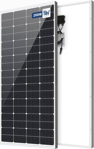แผงโซลาร์เซลล์ใหม่ 200W 1 ชิ้นประสิทธิภาพการแปลงแผงโซลาร์เซลล์คริสตัลเดี่ยว 25% ชาร์จพลังงานแสงอาทิตย์ปลั๊ก MC4 และ 90cm12AWG รวมสายเคเบิลป้องกันภัยพิบัติLVYUAN