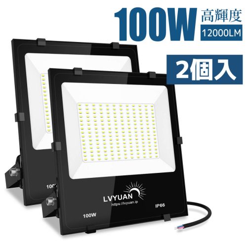 ใหม่ LED Floodlight 100W ความสว่างสูง 12000ML กลางแจ้งกันน้ำ 6500K Daylight แผงป้องกันภัยพิบัติสินค้าทำงานกลางแจ้ง Camping IP66 ป้าย LVYUA