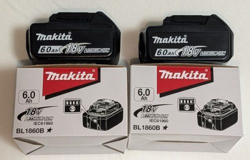 Makita แบตเตอรี่ลิเธียมไอออน BL1860B 18V ชุด 2 ก้อนใหม่