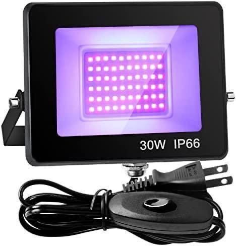 แสงสีดำ 30W LED Floodlight อัลตราไวโอเลต UV แสงสีดำกันน้ำ IP66 แสงบ่มแสง UV แสงเวทีร้านค้า Wall Street Light ไฟตกแต่งตกปลา Aquarium