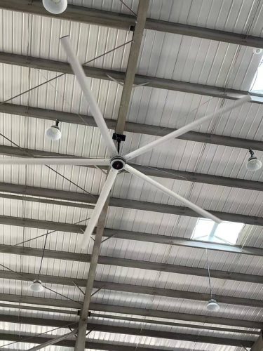 พัดลมเพดานขนาดใหญ่ HVLS อุตสาหกรรมเส้นผ่านศูนย์กลาง 7.3 ม. ใช้เทคโนโลยี HVLS ของอเมริกาปริมาณลมขนาดใหญ่พิเศษประหยัดพลังงานเสียงรบกวนต่ำสำหรับคลังสินค้าและโรงงาน