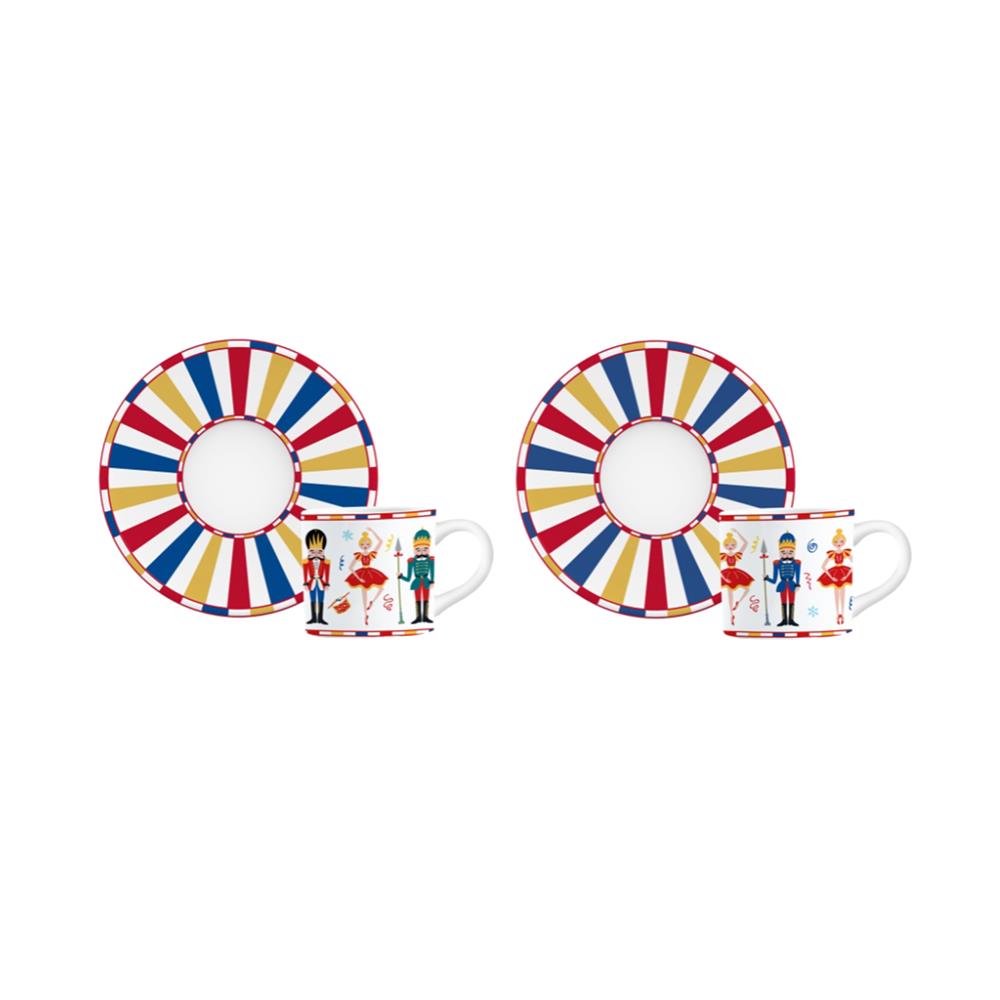 ชุดกาแฟ PORCELAIN 200 มล. BIALETTI SCHIACCIANOCI (แพ็ก 2 ชุด)