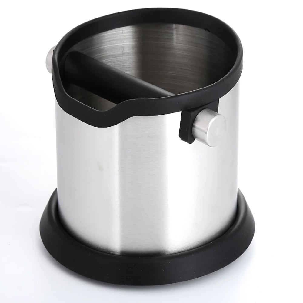 ที่เคาะกากกาแฟ สแตนเลส ทรงกลม ETZEL สูง 16 ซม. สีเงิน