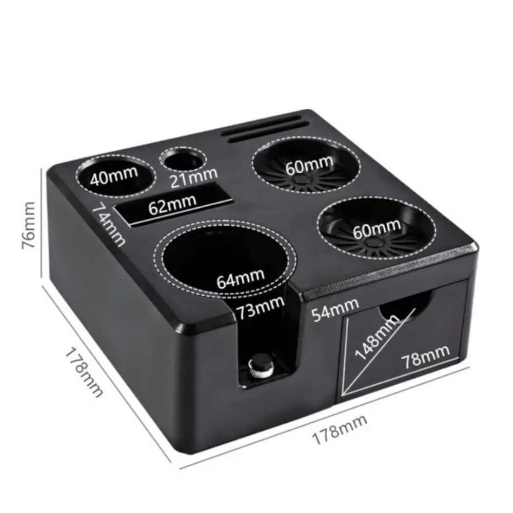 แท่นวางด้ามชงกาแฟ ETZEL แบบพลาสติก ABS 7 ช่อง สีดำ