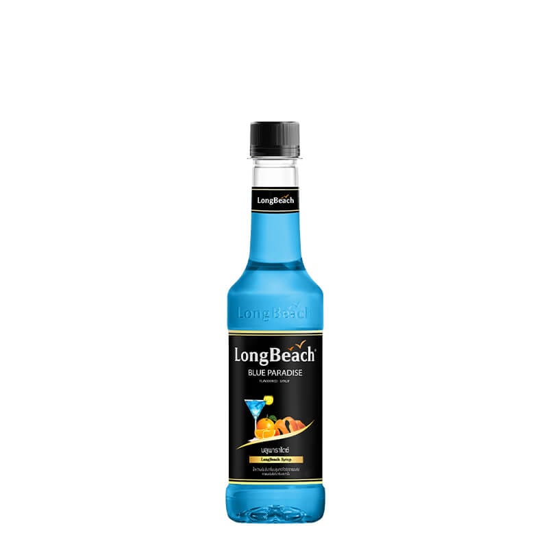 น้ำเชื่อม ลองบีชไซรัป กลิ่น บลูพาราไดซ์ (ขวดเล็ก) 320 มล.