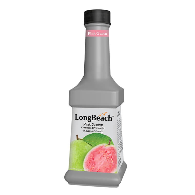 น้ำผลไม้ผสมเนื้อผลไม้ ลองบีช เพียวเร่ กลิ่น ฝรั่งชมพู 900 มล.
