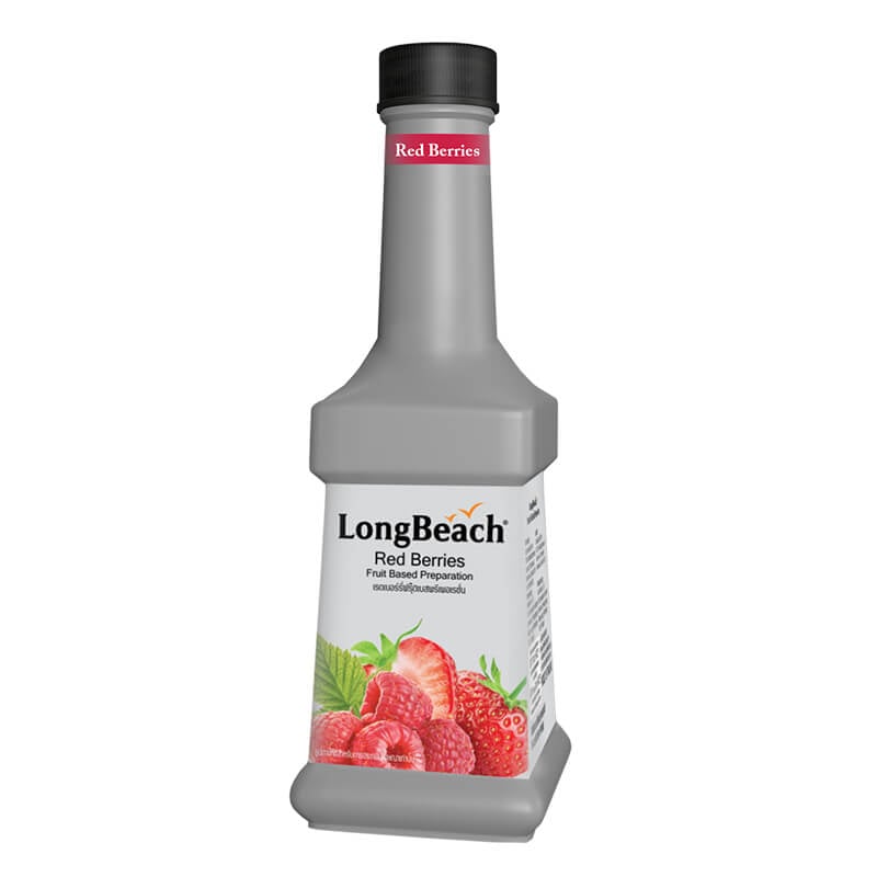 น้ำผลไม้ผสมเนื้อผลไม้ ลองบีช เพียวเร่ กลิ่น เรดเบอร์รี่ 900 มล.