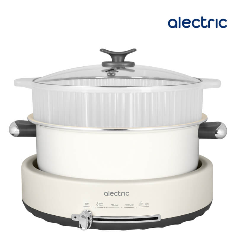 หม้อไฟฟ้าอเนกประสงค์ ALECTRIC รุ่น ST-1 สีครีม