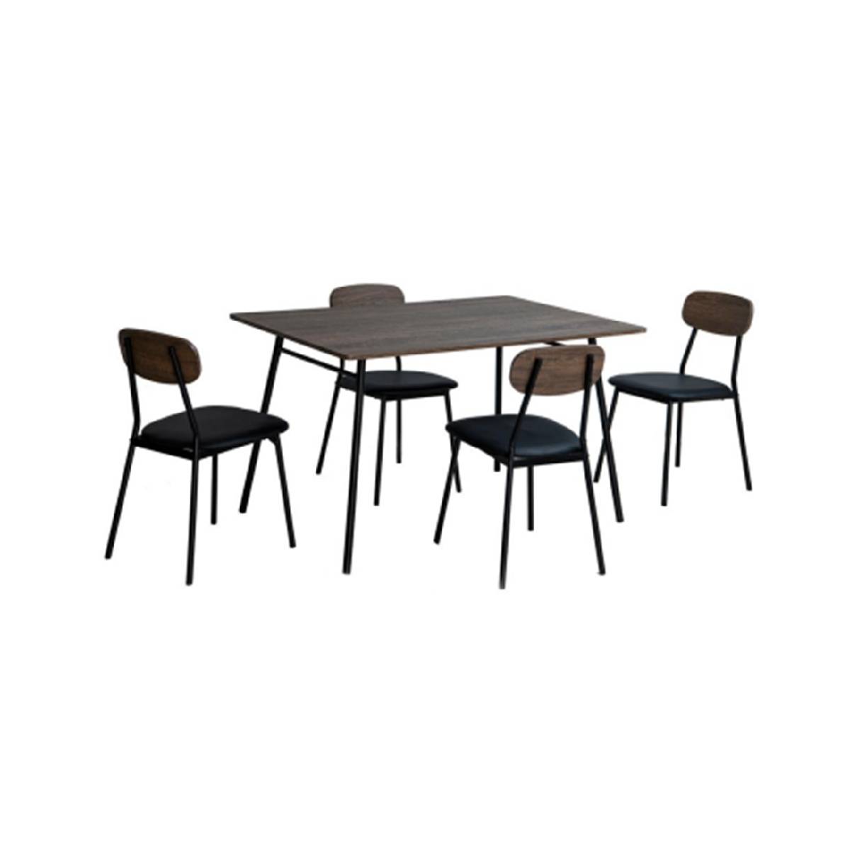 DECOS ชุดโต๊ะอาหารเมลามีน4ที่นั่ง รุ่น RONNY สีน้ำตาล