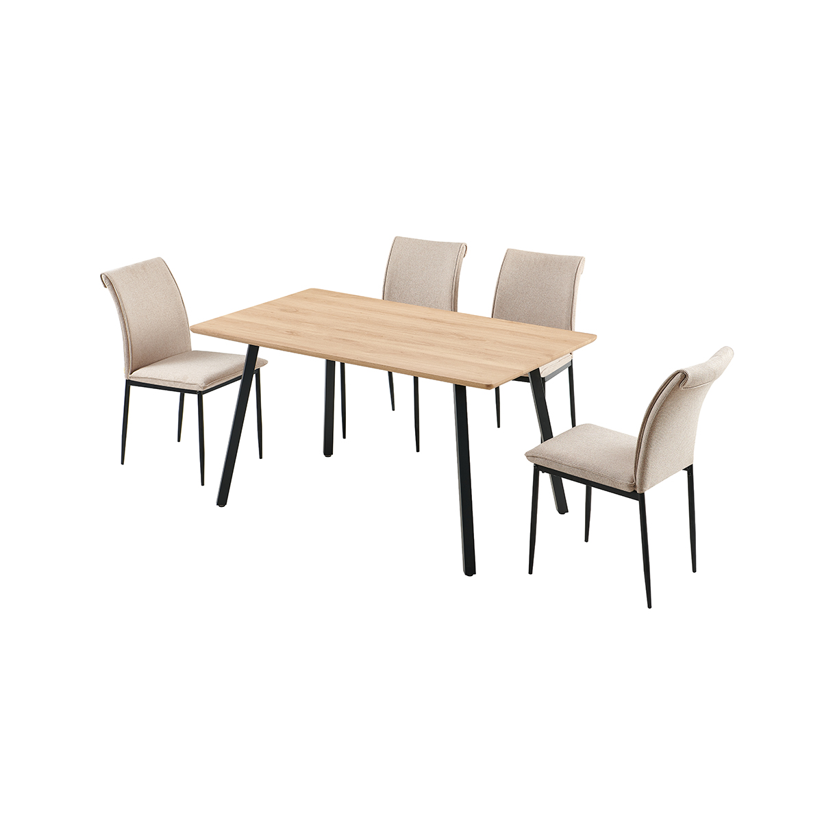 DECOS ชุดโต๊ะอาหารเมลามีน 4 ที่นั่ง รุ่น JELLO สีน้ำตาล