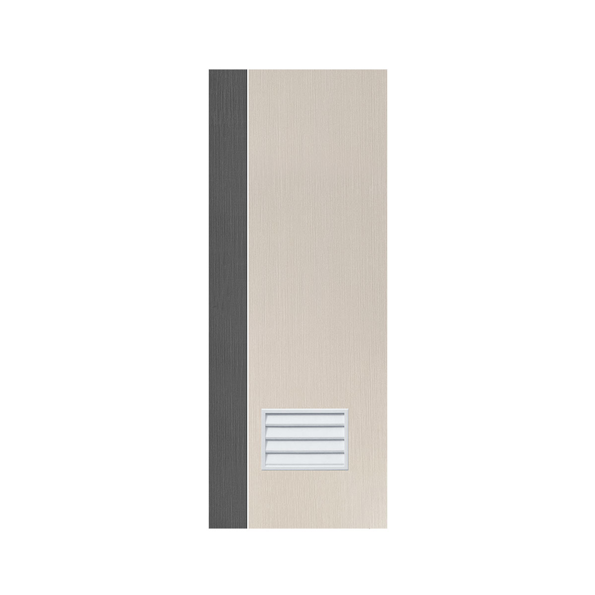 ECO DOOR ประตูUPVC ห้องน้ำ 70x180 ซม. รุ่น PD2 สีเทาครีม ทูโทน (ไม่เจาะลูกบิด)