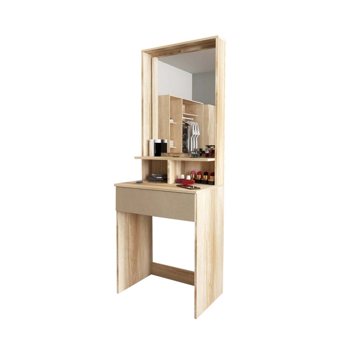 DECOS โต๊ะเครื่องแป้ง 60 ซม. รุ่น P-13 FREYA สีน้ำตาล