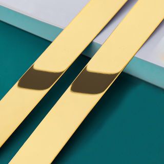 MAC แผ่นแสตนเลสตกแต่งแบบเงา มีกาวสองหน้า ขนาด 2X244cm  สีทอง  2Cmx244cm Gold 1RD001-020GD