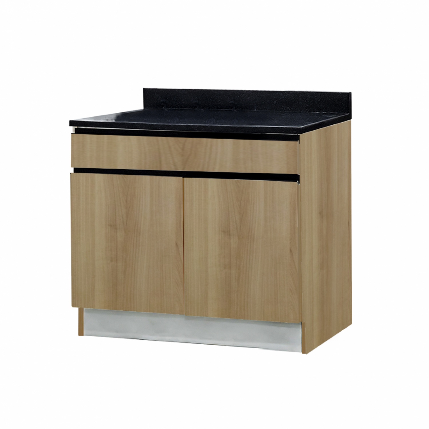 THE KITCHEN PRO ตู้ครัวเปิด 2 บาน ท็อปเรียบ ขนาด 30 สีคาปูชิโน