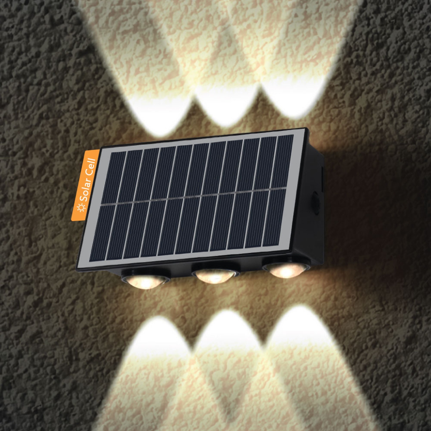 LAMPTAN โคมไฟผนังโซลาร์เซลล์ LED 5W รุ่นไตรลักส์ CCT