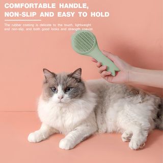 DUDUPETS แปรงขนสัตว์เลี้ยง รุ่นS24  ขนาด8X8X19ซม.สีเขียว-ขาว