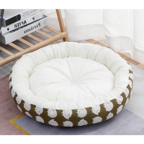 DUDUPETS เบาะนอนสัตว์เลี้ยงกลม รุ่น FLUFFY-S ขนาด45x45x10ซม. สีน้ำตาล