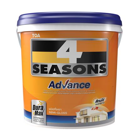 สีน้ำทาภายนอก ชนิดกึ่งเงา TOA 4 SEASONS ADVANCE BASE C สีขาว 2.5 แกลลอน