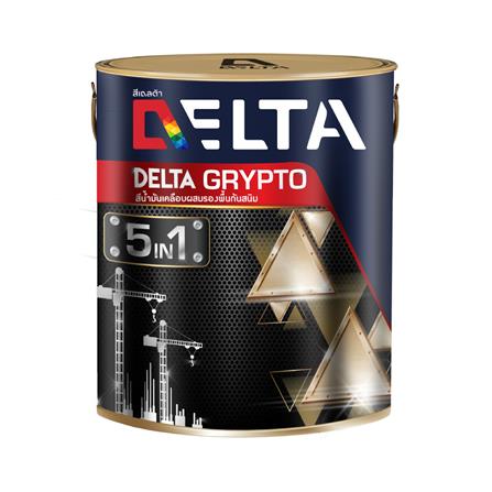 สีน้ำมันเคลือบผสมรองพื้นกันสนิม DELTA GRYPTO 5 IN 1 G-300 สีเทา เงา 1/4 แกลลอน