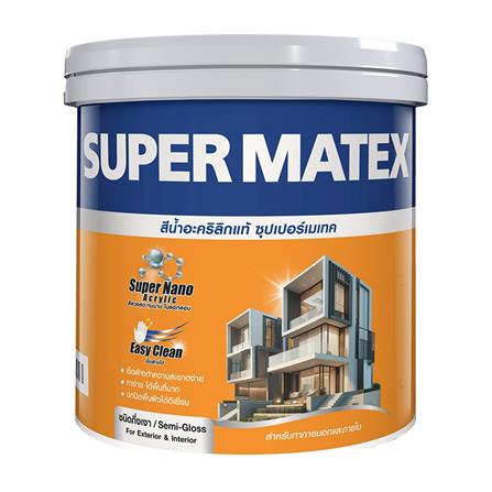สีน้ำทาภายนอก ชนิดกึ่งเงา TOA SUPERMATEX ADVANCE BASE D สีขาว 1 แกลลอน