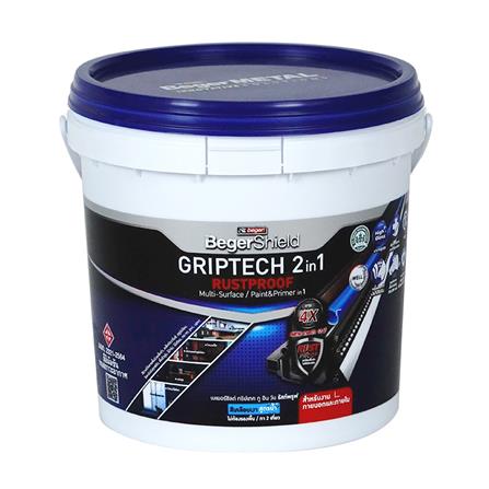 สีเคลือบเงา ชนิดเงา BEGER BEGERSHIELD GRIPTECH 2 IN 1 RUSTPROOF 800 สีดำ 1 แกลลอน