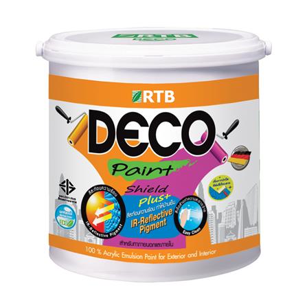 สีน้ำทาภายนอก ชนิดกึ่งเงา RTB DECO SHIELD PLUS+ BASE A สีขาว 2.5 แกลลอน