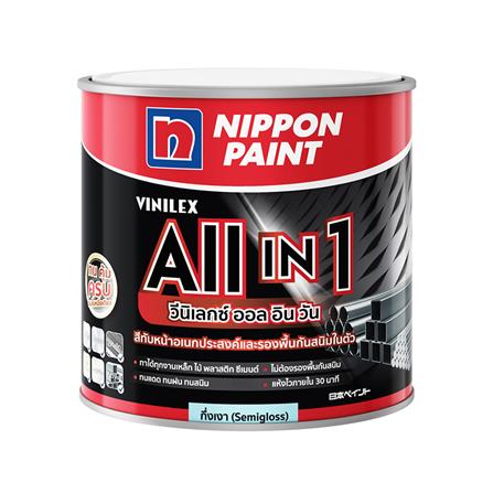 สีน้ำมัน NIPPON PAINT VINILEX ALL IN 1 #S912 สีเทา กึ่งเงา 1 แกลลอน