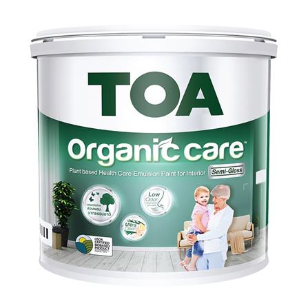 สีน้ำทาภายใน ชนิดกึ่งเงา TOA ORGANIC CARE BASE A สีขาว 9 ลิตร