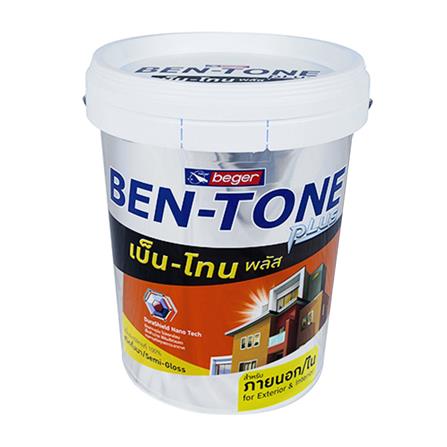 สีน้ำทาภายนอก BEGER BEN-TONE PLUS 001 สี COOL WHITE กึ่งเงา 5 แกลลอน
