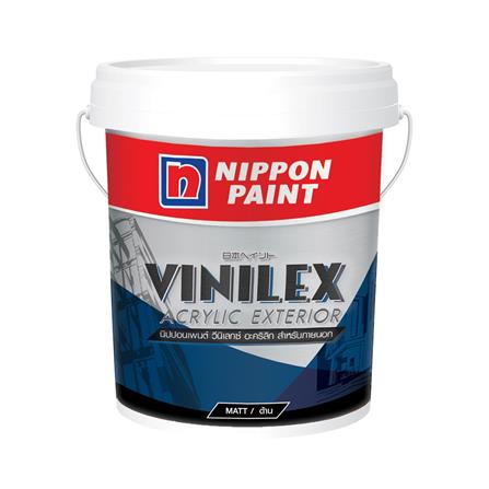 สีน้ำทาภายนอก NIPPON PAINT VINILEX ACRYLIC BASE A สีขาว ด้าน 2.5 แกลลอน