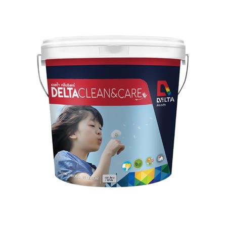 สีน้ำทาภายใน DELTA CLEAN&amp;CARE BASE A กึ่งเงา 2.5 แกลลอน
