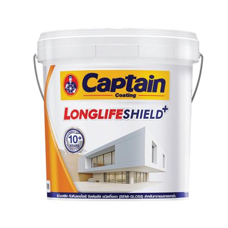สีน้ำทาภายนอก ชนิดกึ่งเงา CAPTAIN LONGLIFESHIELDPLUS BASE C สีขาว 1 แกลลอน