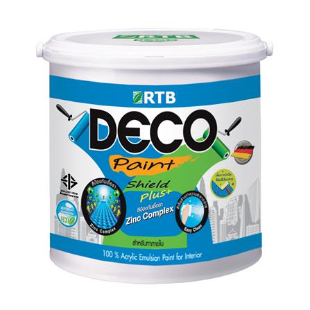 สีน้ำทาภายใน ชนิดด้าน RTB DECO SHIELD PLUS+ BASE C สีขาว 1 แกลลอน