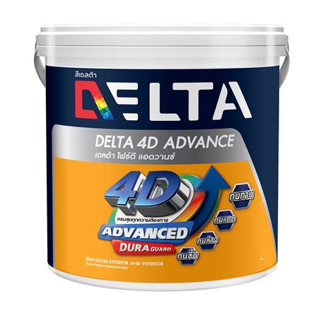 สีน้ำทาภายนอก ชนิดกึ่งเงา DELTA 4D ADVANCE BASE C สีขาว 1 แกลลอน