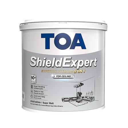สีน้ำทาฝ้า ชนิดด้าน TOA SHIELD EXPERT E999 สี CEILING GREY 1 แกลลอน