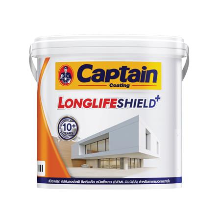 สีน้ำทาภายนอก ชนิดกึ่งเงา CAPTAIN LONGLIFESHIELDPLUS BASE A 2.5 แกลลอน