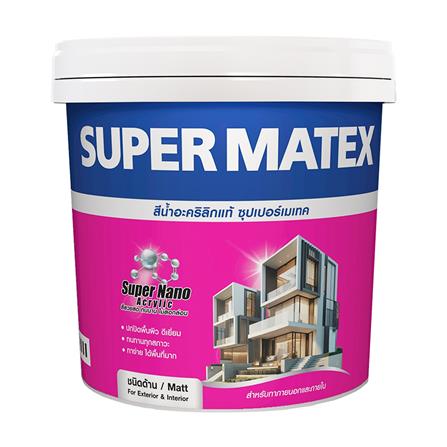 สีน้ำทาภายนอก ชนิดด้าน TOA SUPERMATEX ADVANCE BASE B สีขาว 9 ลิตร