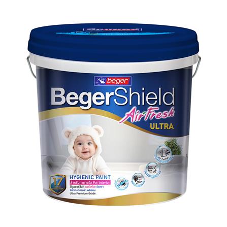 สีน้ำทาภายใน ชนิดกึ่งเงา BEGER BEGERSHIELD AIRFRESH ULTRA สีขาว BASE B 2.5 แกลลอน