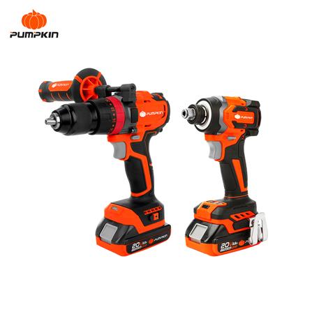 ชุดสว่านกระแทกและไขควงกระแทกไร้สาย (พร้อมแบตเตอรี่) PUMPKIN BL 50295 INF-IMDIDIW-422CK 20 โวลต์
