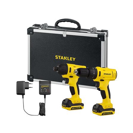 ชุดสว่านและไขควงกระแทกไร้สาย (พร้อมแบตเตอรี่) STANLEY SCHI121S2FK-B1 12 โวลต์