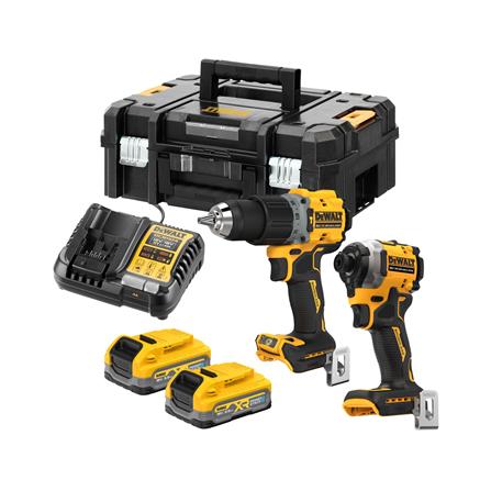 ชุดสว่านกระแทกและไขควงกระแทกไร้สาย (พร้อมแบตเตอรี่และแท่นชาร์จ) DEWALT DCK2050S2T-B1 20 โวลต์