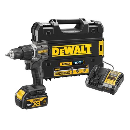 สว่านกระแทกไร้สาย (พร้อมแบตเตอรี่) DEWALT DCD100M1T 18 โวลต์ 4 AH