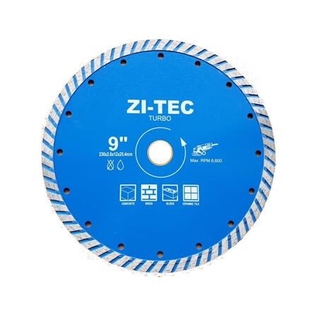ใบตัดเพชร 9 นิ้ว ZITEC TURBO สีฟ้า