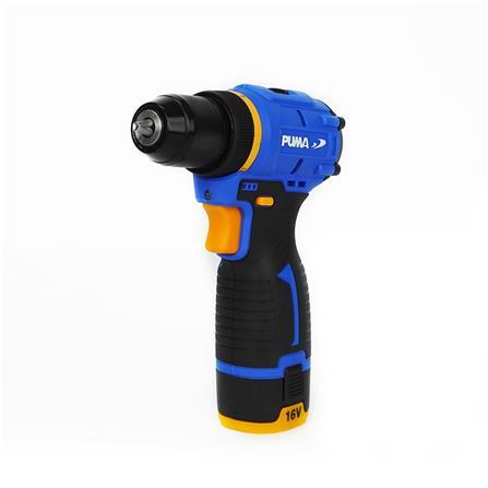 สว่านไขควงไร้สาย (พร้อมแบตเตอรี่และแท่นชาร์จ) PUMA PM-D1016BL-B 16 โวลต์