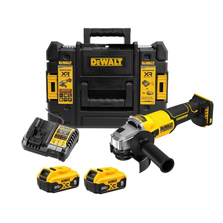 ชุดเครื่องเจียรไร้สาย (พร้อมแบตเตอรี่และแท่นชาร์จ) DEWALT DCG407P2T-B1 18 โวลต์